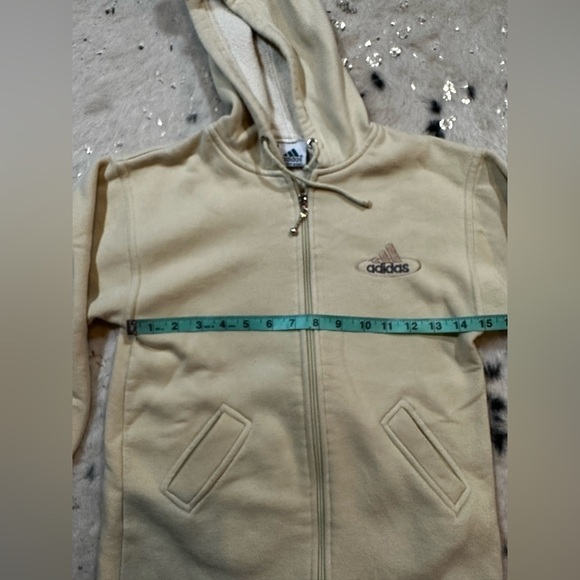 Adidas Equipment Kid's Youth Vintage Yellow Full Zip Hooded Jacket Size 7-8 Year - Picture 2 of 7